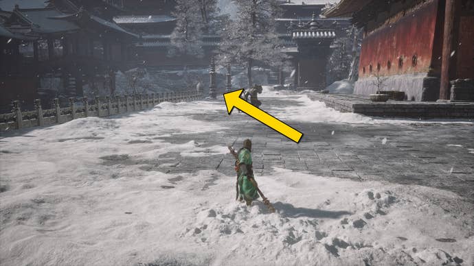 The player in Black Myth: Wukong follows the path to the Non-Void boss in the New Thunderclap Temple in Chapter 3.