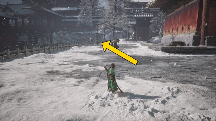 The player in Black Myth: Wukong follows the path to the Non-Void boss in the New Thunderclap Temple in Chapter 3.