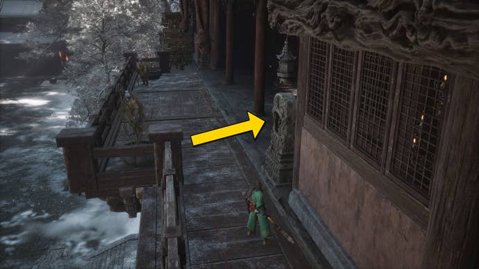 The player in Black Myth: Wukong follows the path to the Non-Void boss in the New Thunderclap Temple in Chapter 3.