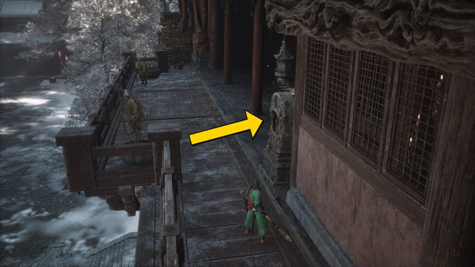 The player in Black Myth: Wukong follows the path to the Non-Void boss in the New Thunderclap Temple in Chapter 3.