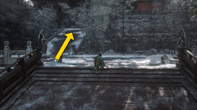 The player in Black Myth: Wukong follows the path to the Non-Void boss in the New Thunderclap Temple in Chapter 3.