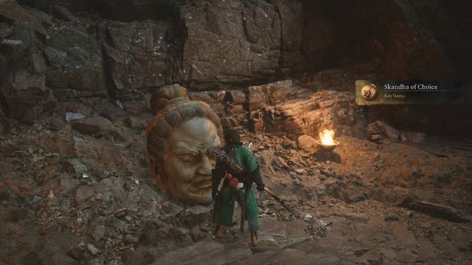 The player in Black Myth: Wukong obtains the Skandha Of Choice from a Buddha head statue in Chapter 4.