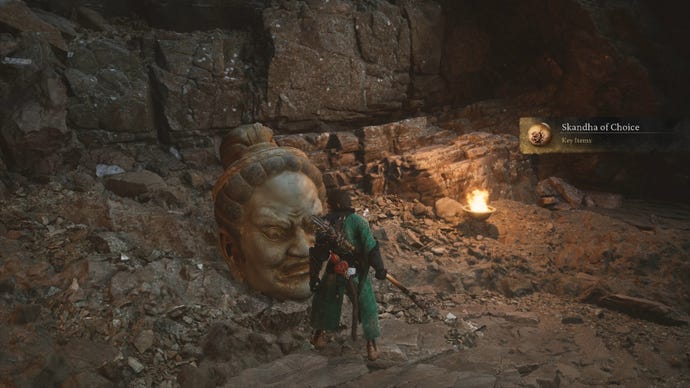 The player in Black Myth: Wukong obtains the Skandha Of Choice from a Buddha head statue in Chapter 4.