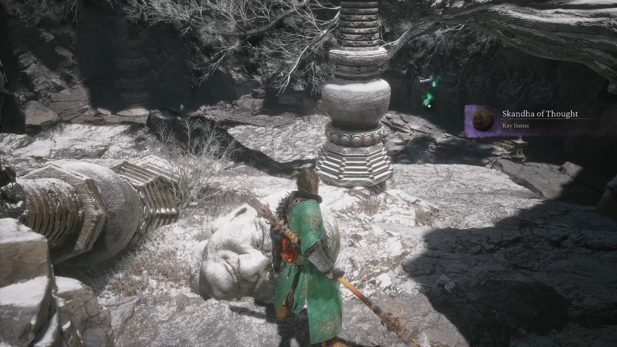 The player in Black Myth: Wukong obtains the Skandha Of Thought from a Buddha head statue in Chapter 3. - 29