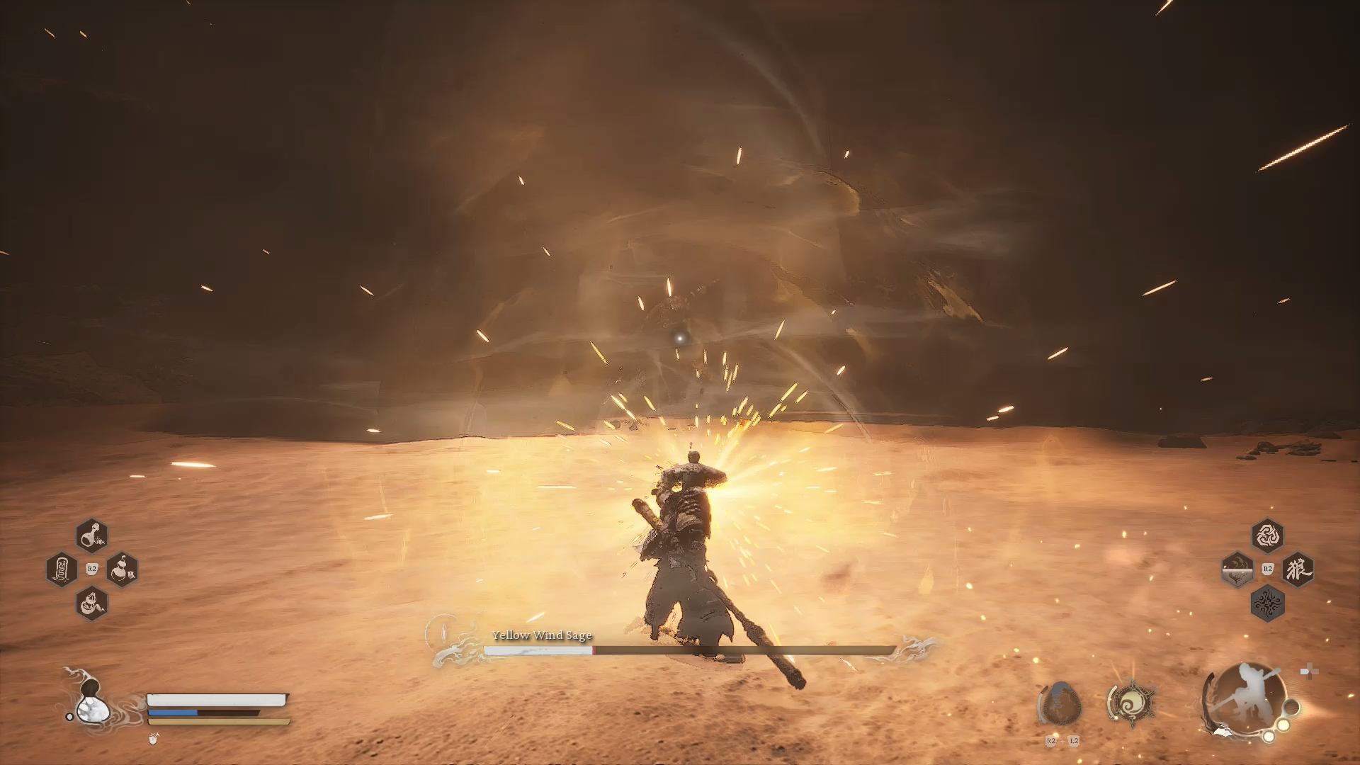 Destined One activating power of Wind Tamer in front of a wind-swept background