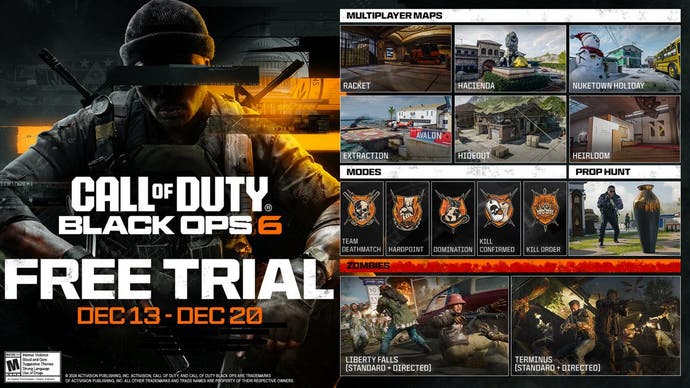 Call of Duty: Black Ops 6 Free Trial Infographic.