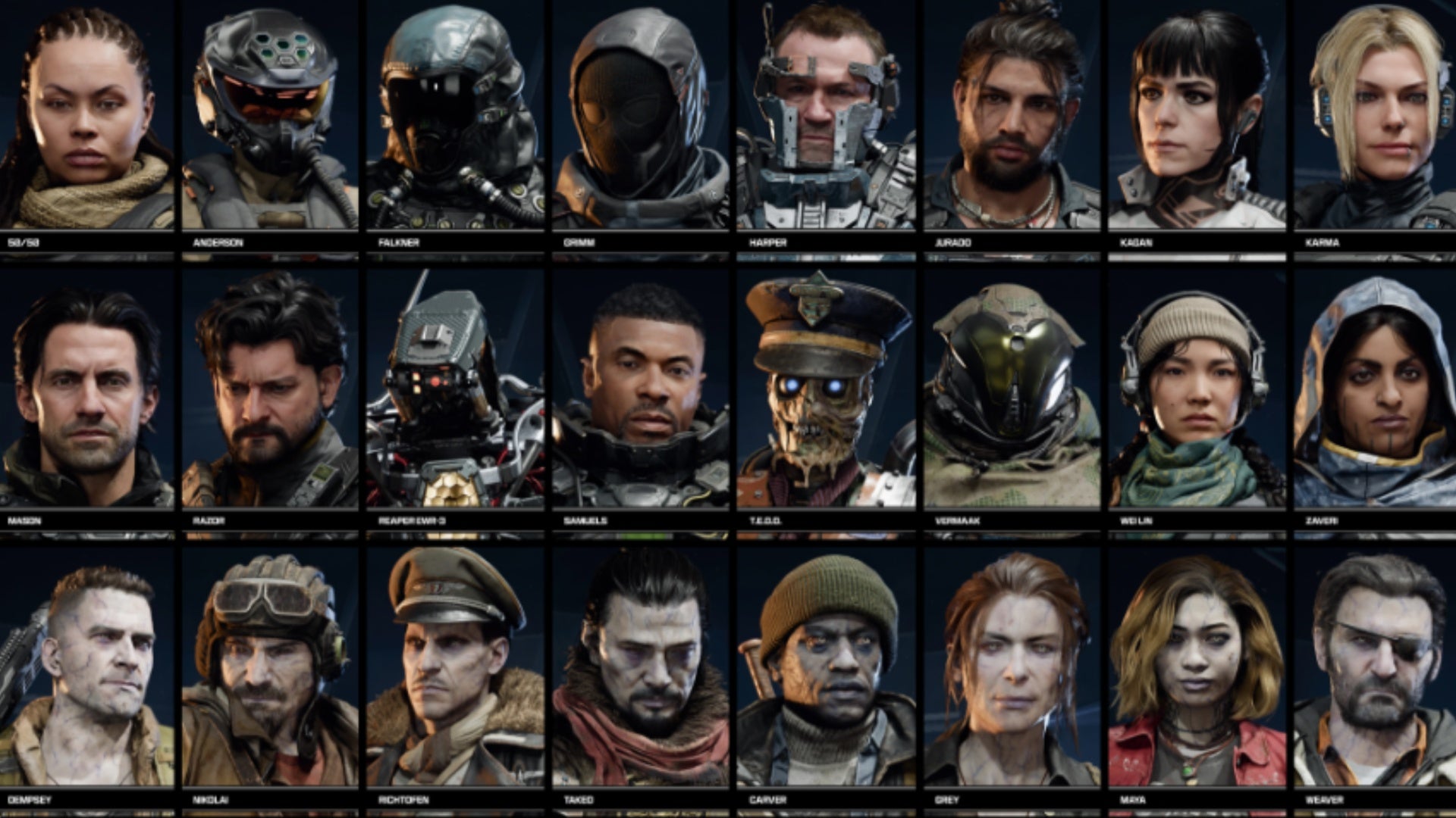 black ops 7 all 24 operators in tiles across the images