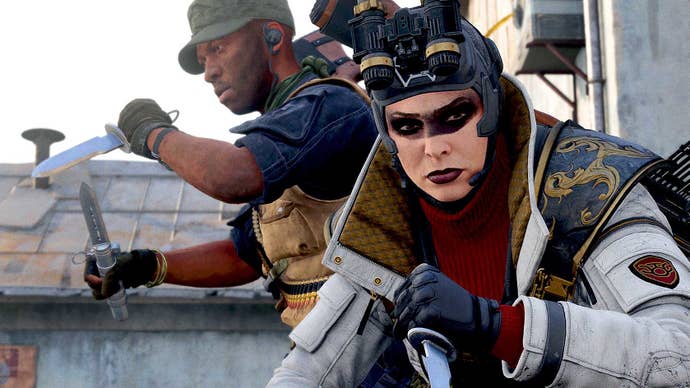 Soldiers with knives in a Call Of Duty: Black Ops Cold War Season Three screenshot.