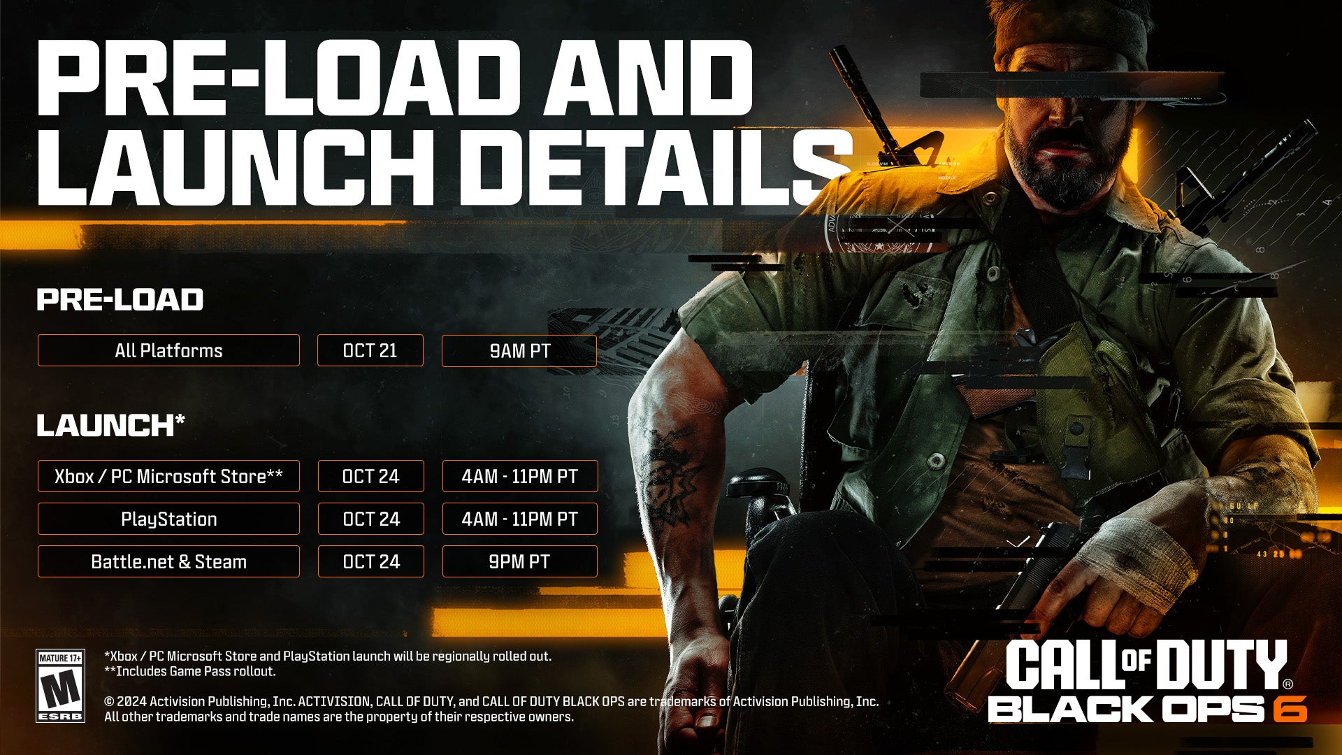 The Pre-load and launch details for Call of Duty: Black Ops 6. - 4