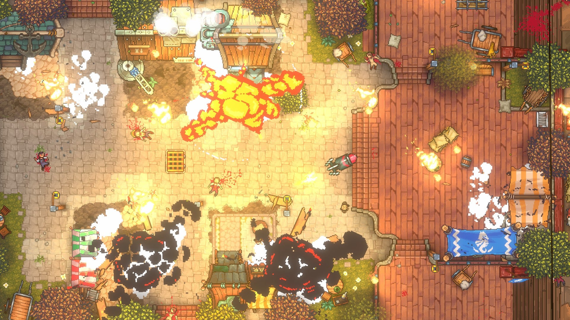 Exploding an enemy settlement in Black Skylands