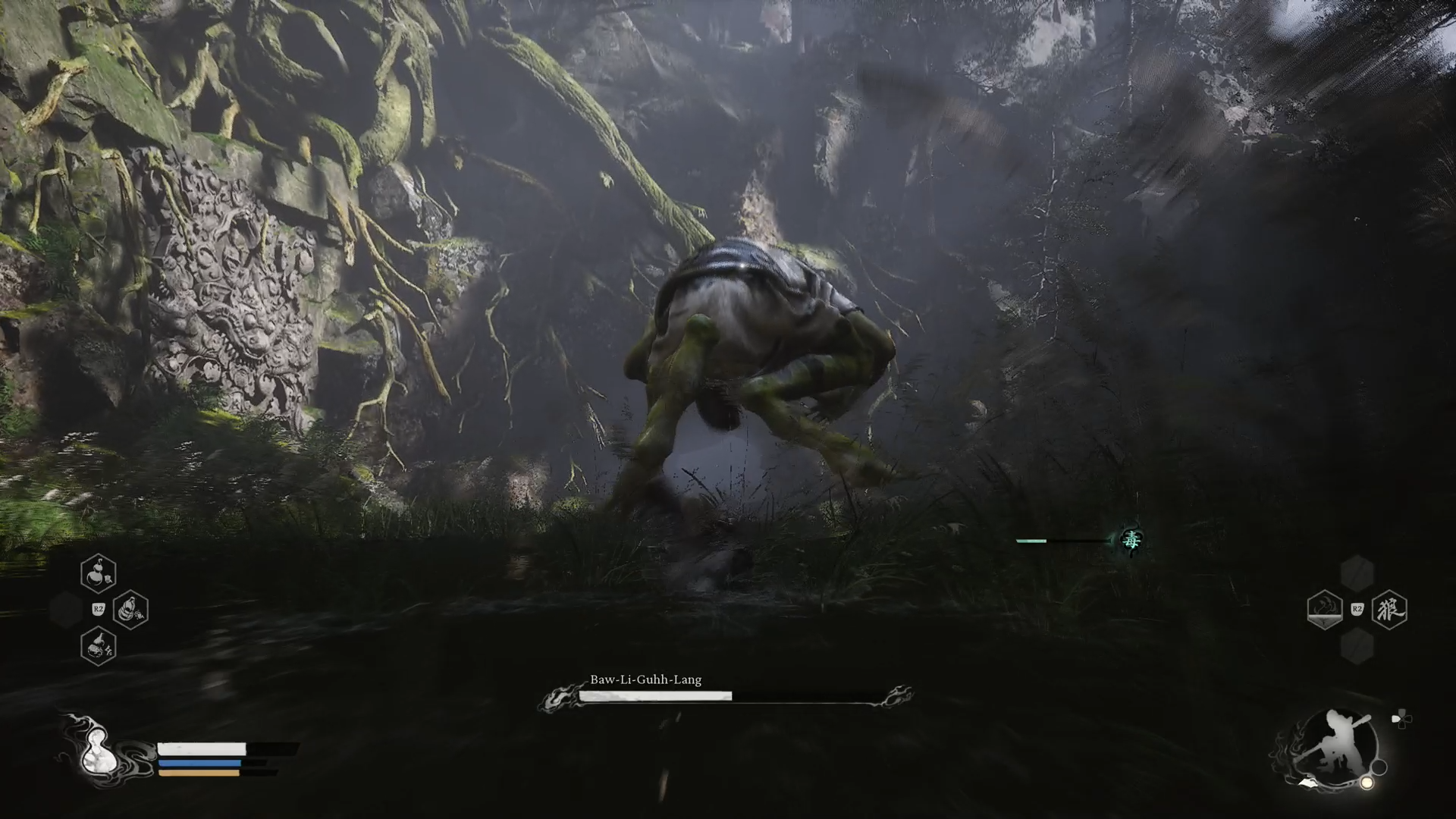 Black Myth Wukong screenshot showing the back legs attack