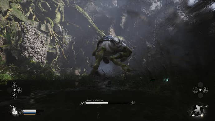 Black Myth Wukong screenshot showing the back legs attack