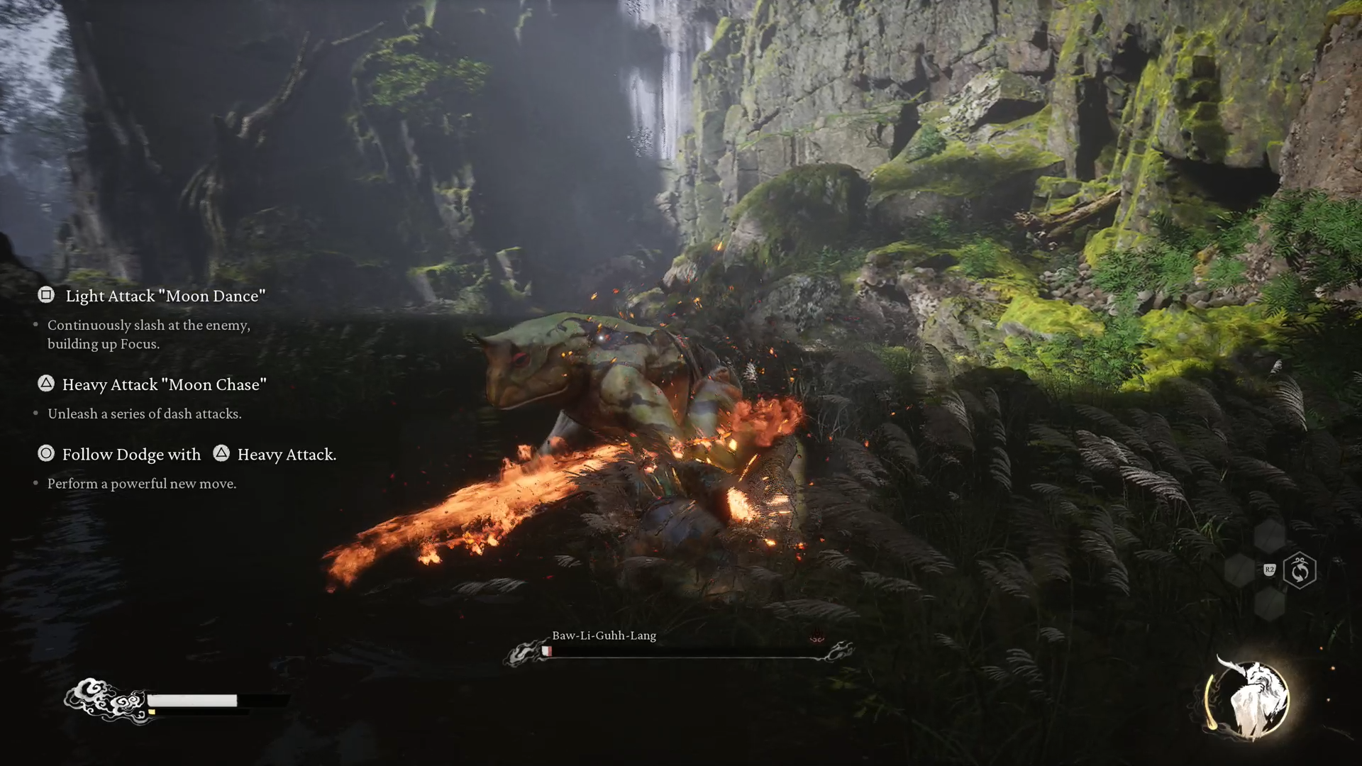 Black Myth Wukong screenshot showing the character transformed in the boss fight