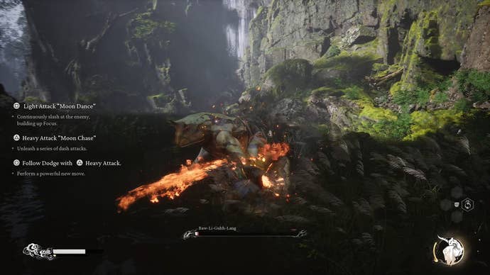 Black Myth Wukong screenshot showing the character transformed in the boss fight