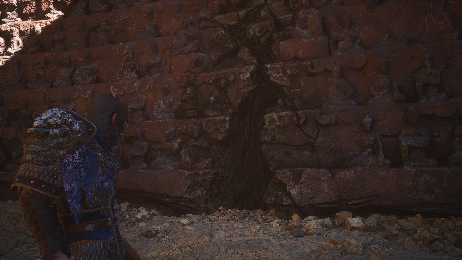 Black Myth: Wukong showing the wall behind which the Loong Scales are hidden