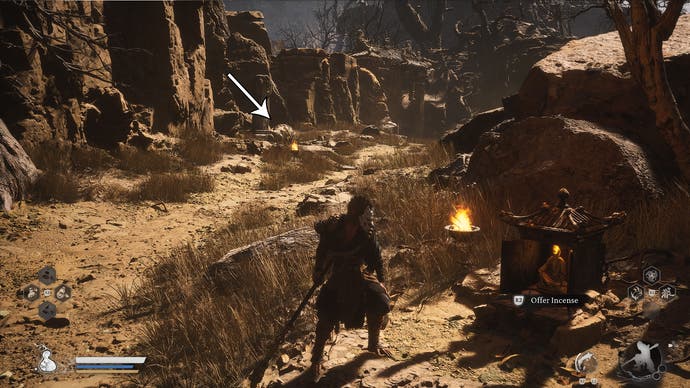 Black Myth Wukong screenshot showing the location of the fifth Buddha's Eyeball