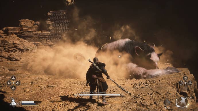 Black Myth Wukong screenshot showing the moment the First Prince falls after an attack