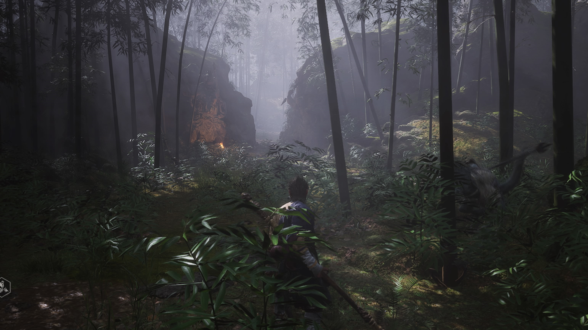 Black Myth: Wukong screenshot showing the path to the Guangmou boss fight arena