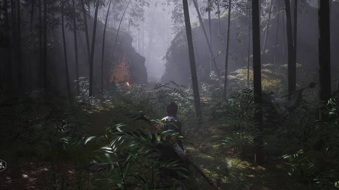 Black Myth: Wukong screenshot showing the path to the Guangmou boss fight arena