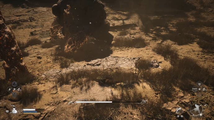 Скриншот Black Myth Wukong, на котором показаны некоторые столбы, появляющиеся во время битвы с Шиганданом