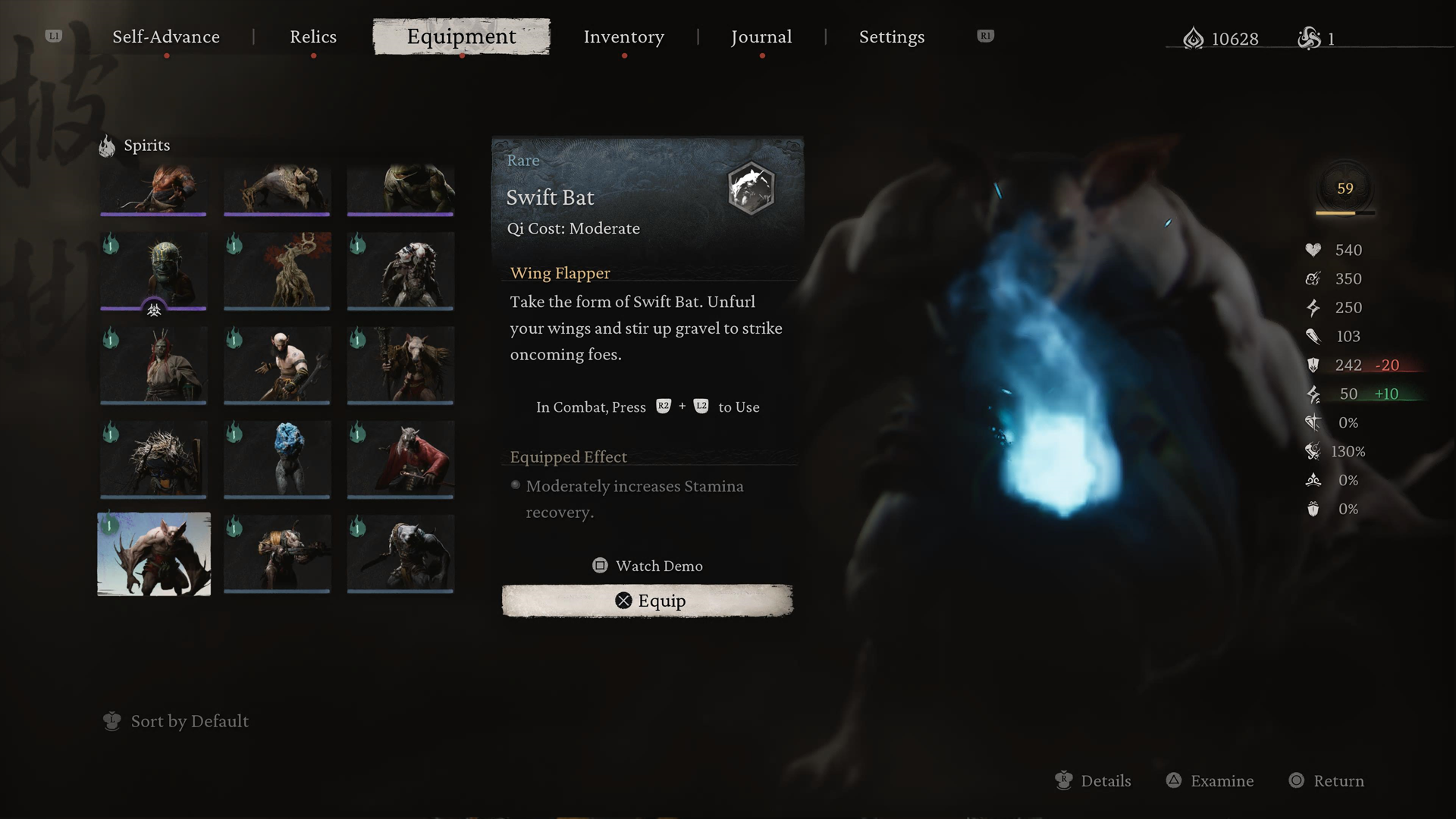 Black Myth: Wukong screenshot showing the Swift Bat spirit