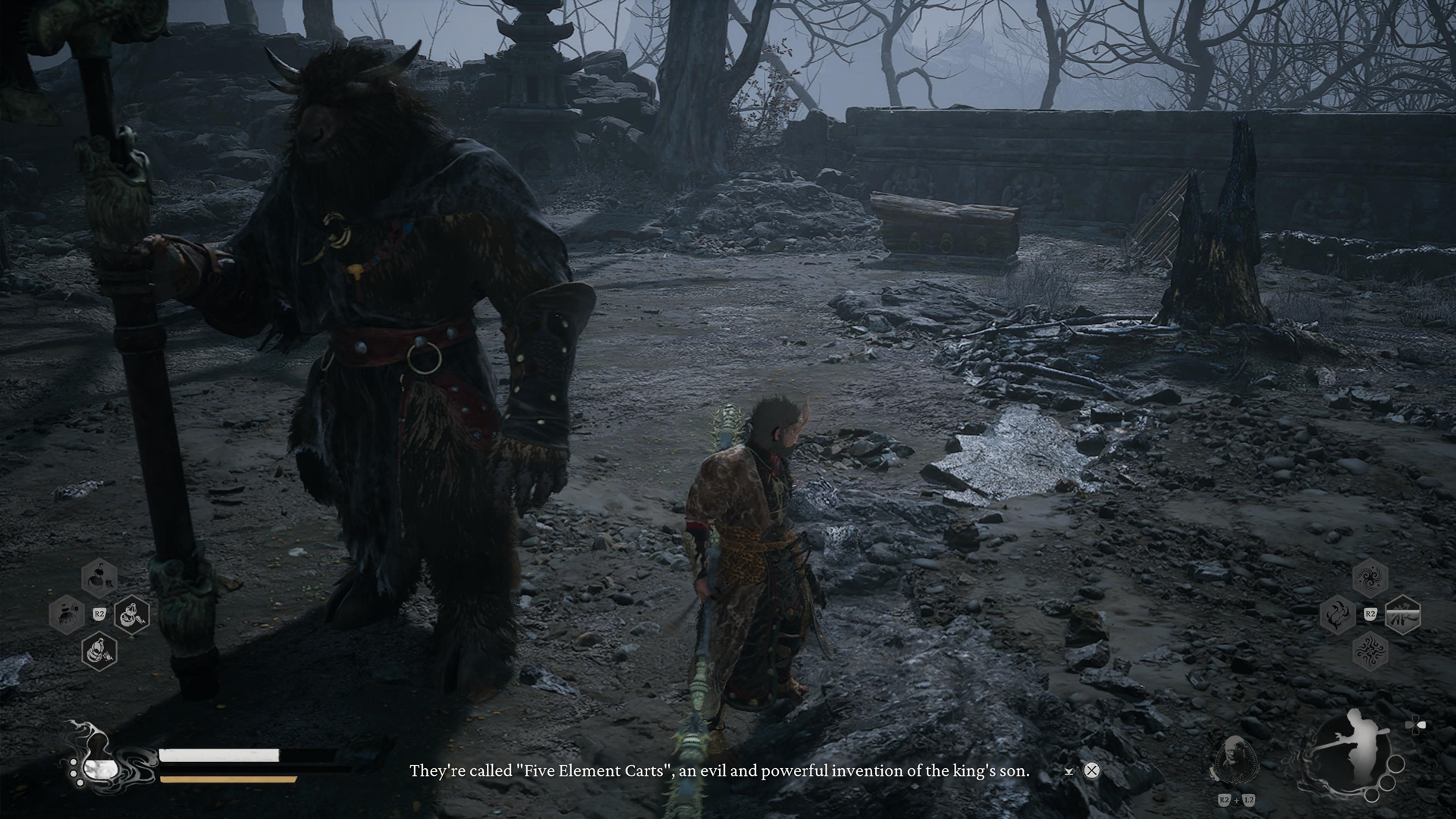 Black Myth: Wukong screenshot showing Pale-Axe Stalwart in Chapter 5