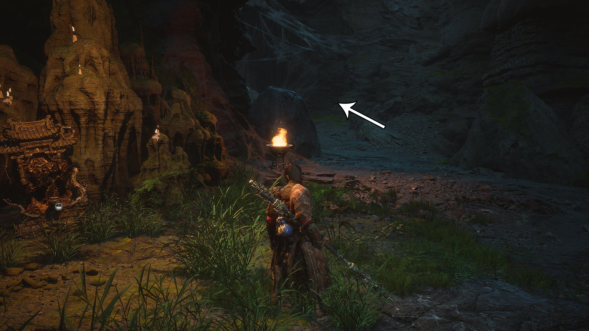Black Myth: Wukong screenshot showing the location where players start the quest to unlock the Purple Cloud Mountain