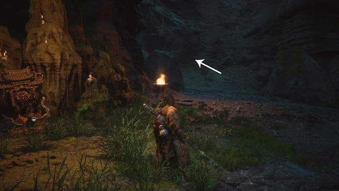 Screenshot from Black Myth: Wukong showing the location where players begin the quest to unlock Purple Cloud Mountain