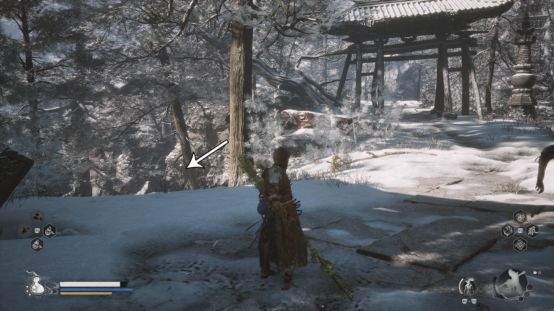 Black Myth: Wukong screenshot showing how to find the Towers of Karma shrine