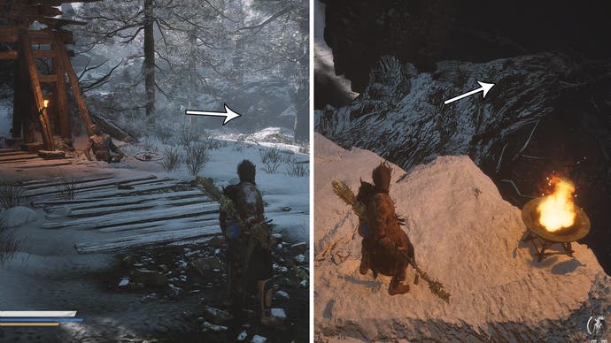 Screenshot from Black Myth: Wukong showing how to find the Melon Field Shrine