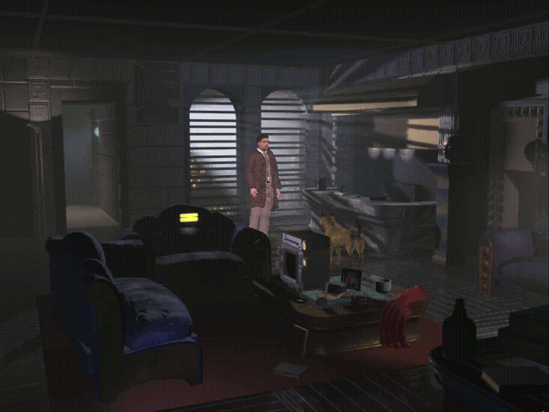 McCoy&rsquo;s apartment in a Blade Runner ScummVM screenshot.