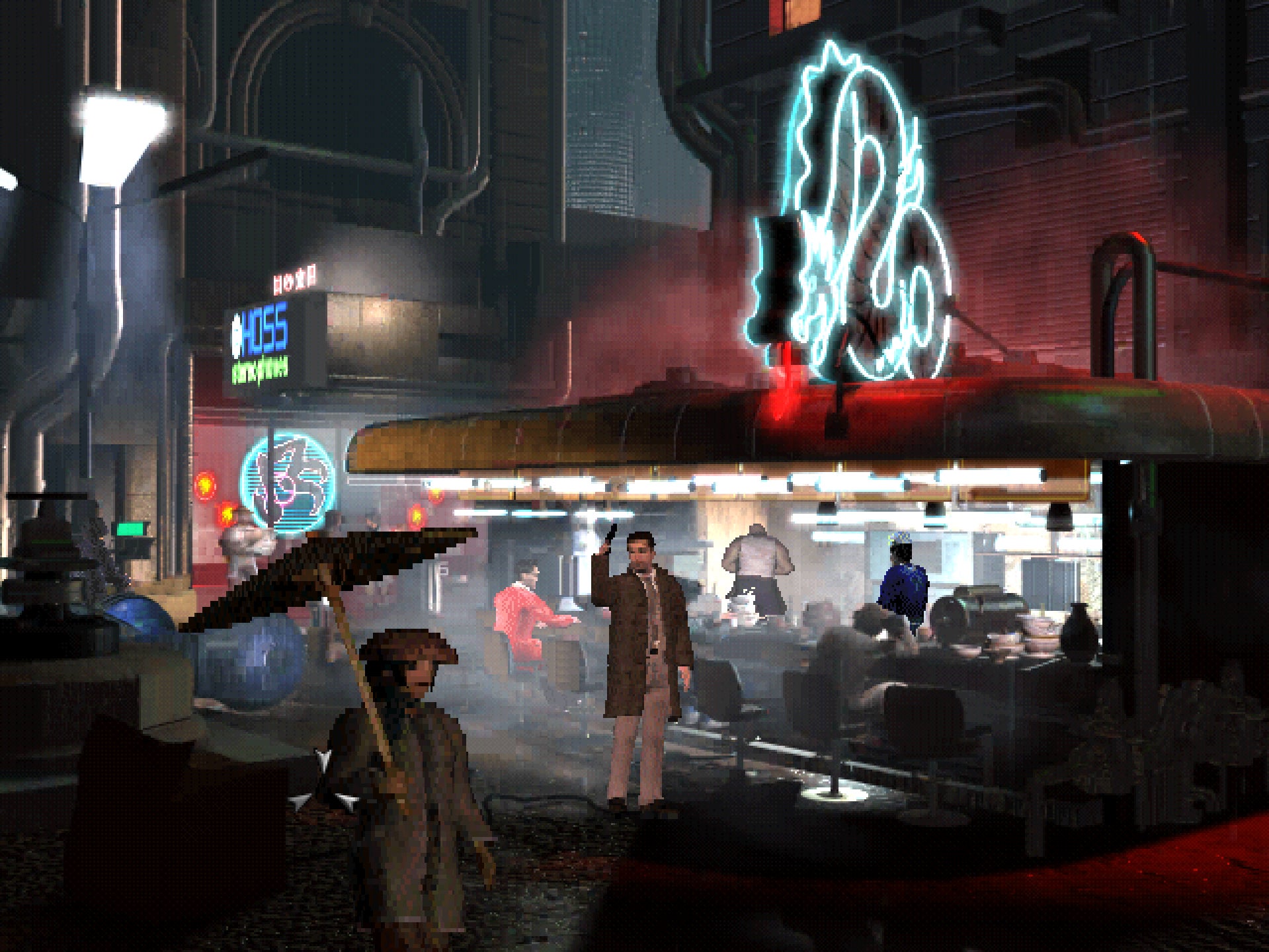Ray McCoy hangs out with his gun drawn in a Blade Runner screenshot. - 3