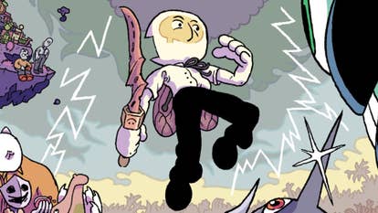 A drafting of a idiosyncratic with a unusual achromatic look who is smartly dressed and holding a sword successful cardinal creation for Blanksword.