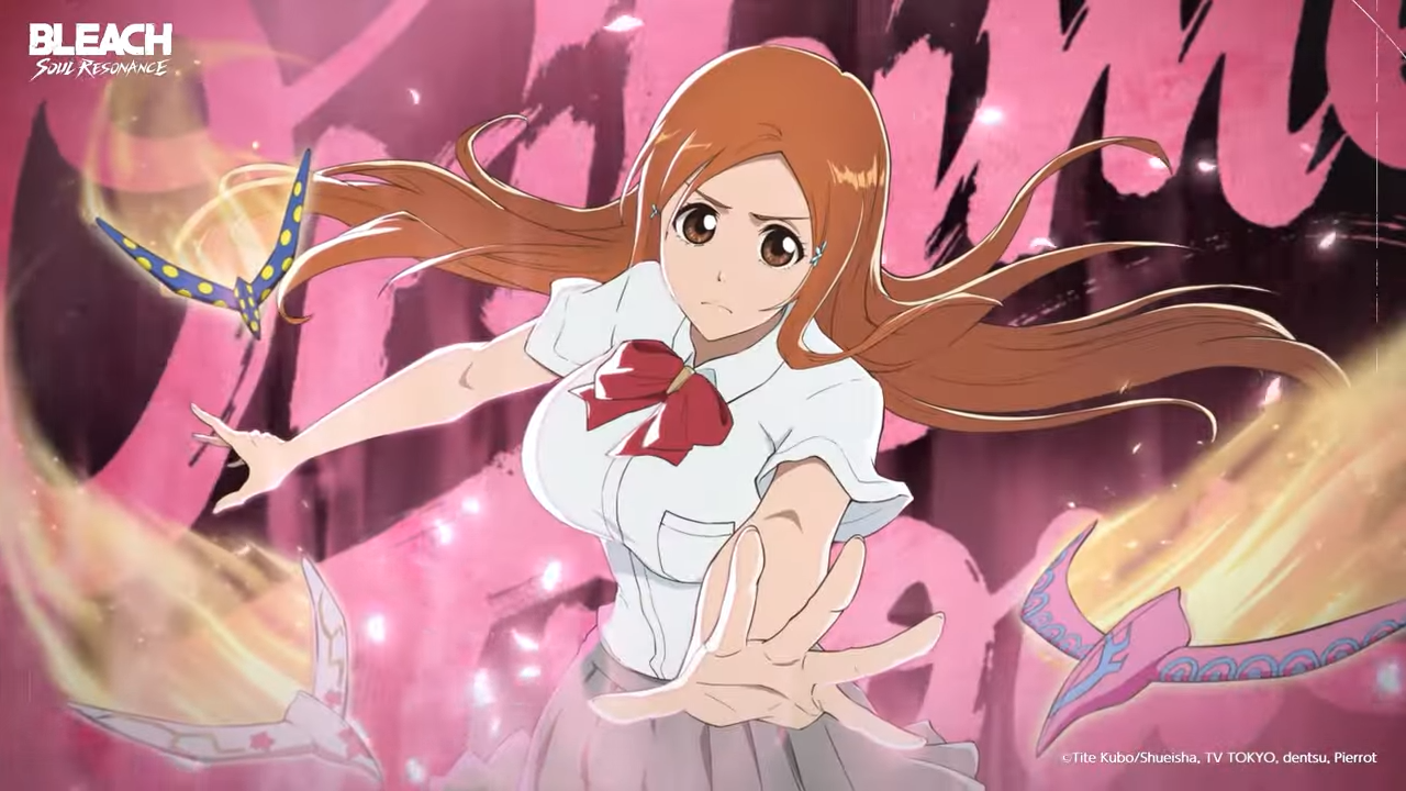 Bleach's Orihime stretches her hand towards the viewer with a serious expression on her face in BLEACH: Soul Resonance. - 5