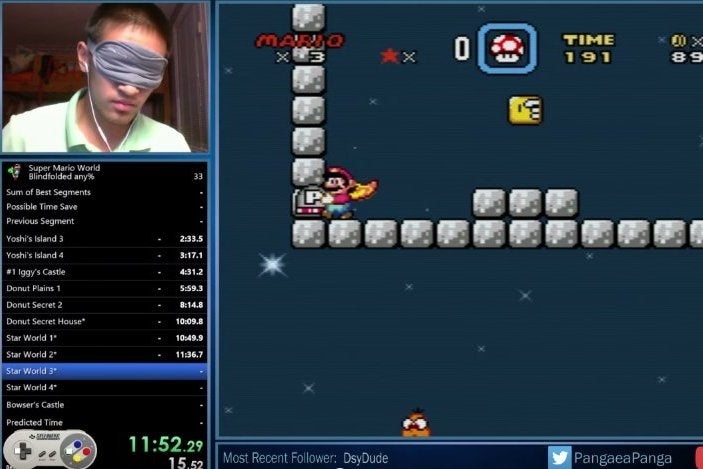 Blindfolded man conquers Super Mario World in 23 minutes