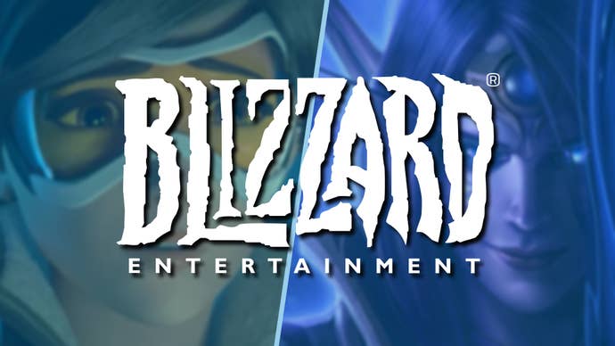 Header image with a character from Overwatch 2 on the left and a WoW character on the right. Blizzard Entertainment's logo is overlaid on top