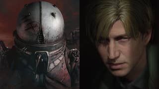 Double image of Bloober's games - the helmeted sci-fi protagonist of Cronos and James, the protagonist of Silent Hill 2