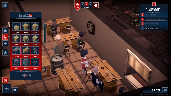 Serving customers in Blood Bar Tycoon.