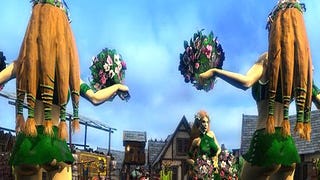 Blood Bowl's PC screens show cheerleaders urging their team on