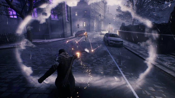 A Brute uses its Shockwave Punch ability to deflect an enemy’s bullets in Bloodhunt.