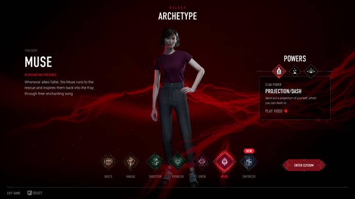 The Muse (Toreador) archetype, as added to Vampire: The Masquerade - Bloodhunt in Version 1.0.