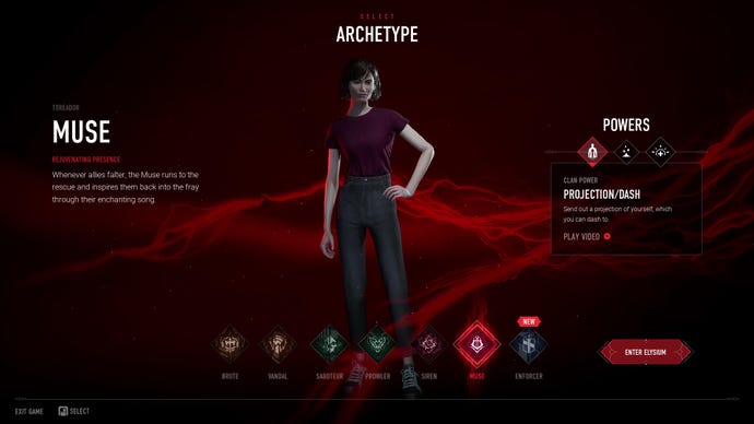 The Muse (Toreador) archetype, as added to Vampire: The Masquerade - Bloodhunt in Version 1.0.