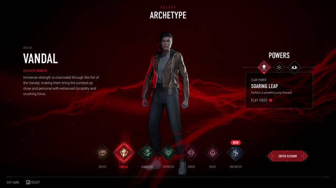 The Vandal (Brujah) archetype, as added to Vampire: The Masquerade - Bloodhunt in Version 1.0.