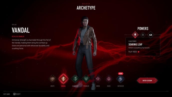 The Vandal (Brujah) archetype, as added to Vampire: The Masquerade - Bloodhunt in Version 1.0.