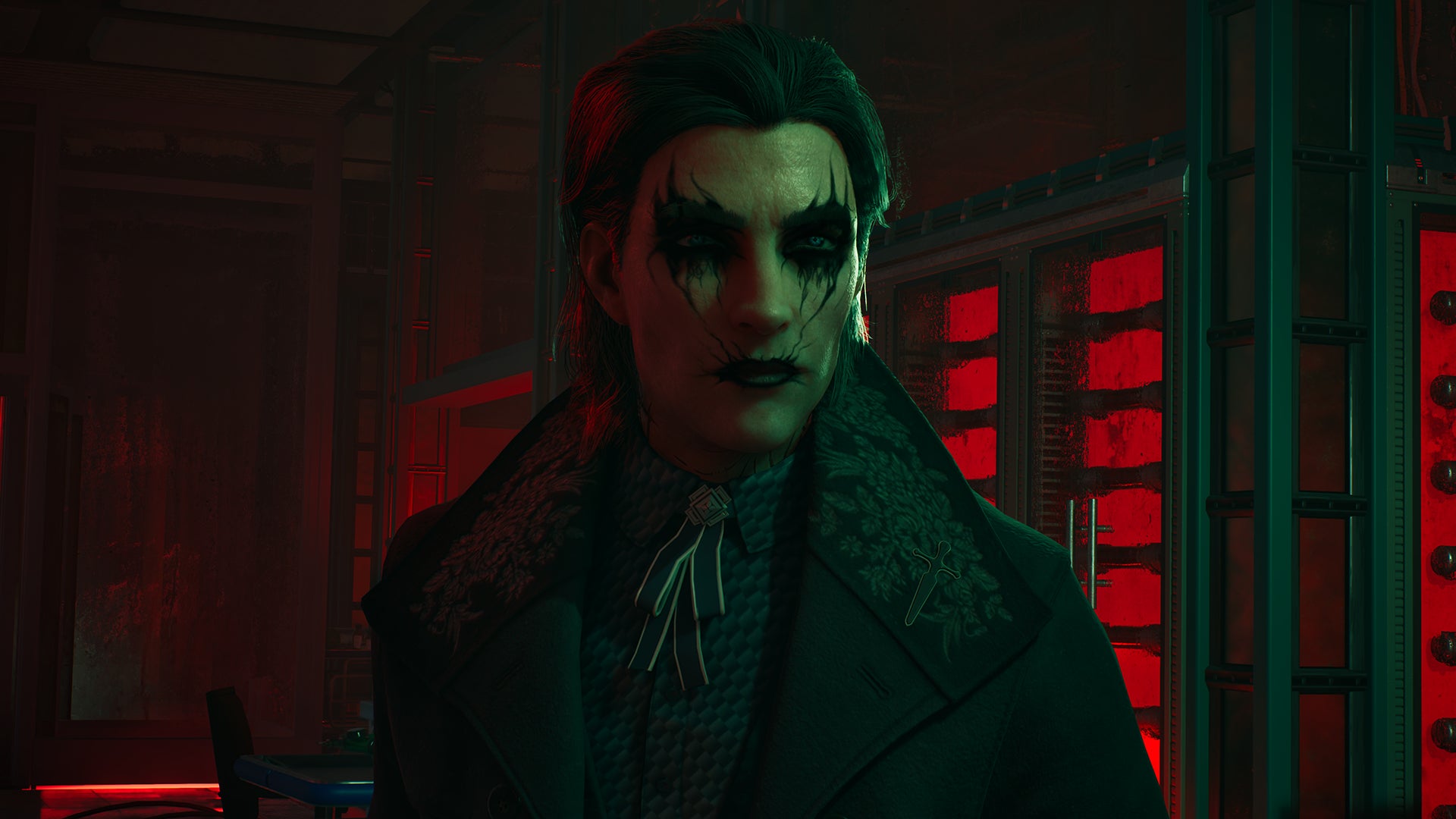 A vampire wearing halloweeny makeup in Vampire: The Masquerade - Bloodlines 2. - 1