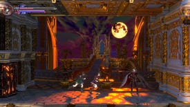 Two players approach a character illuminated by the moon in Bloodstained: Ritual of the Night's randomised Chaos mode