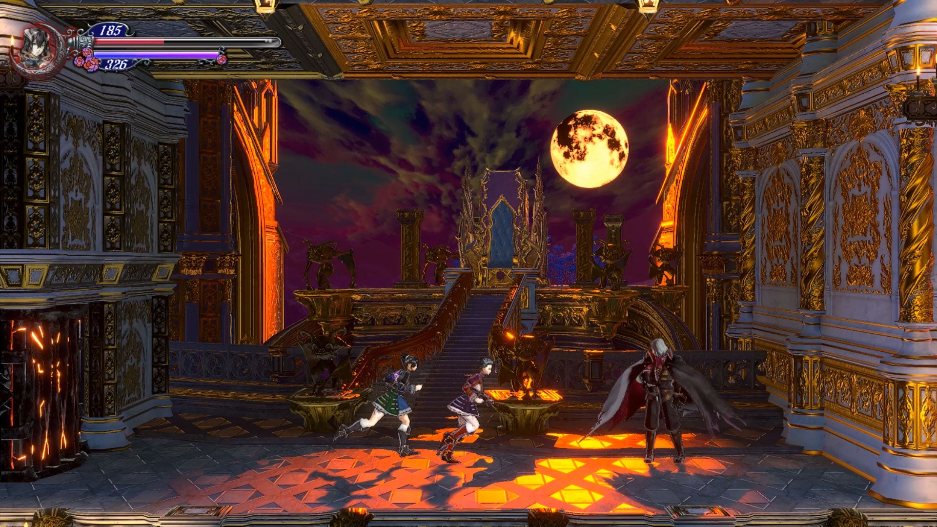 Two players approach a character illuminated by the moon in Bloodstained: Ritual of the Night's randomised Chaos mode - 1