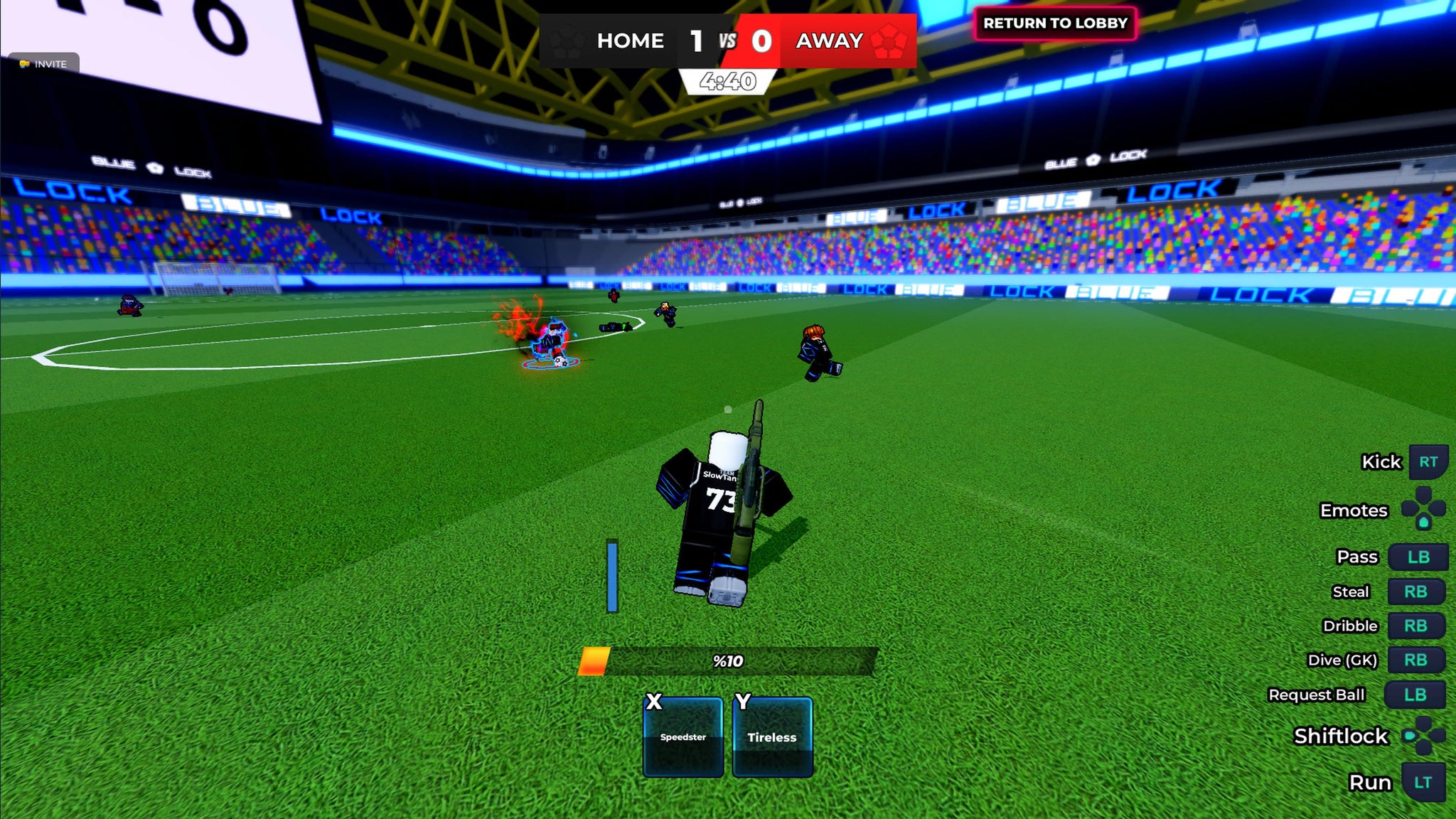 A footballer running in Blue Lock Rivals using the Chigiri style. - 3