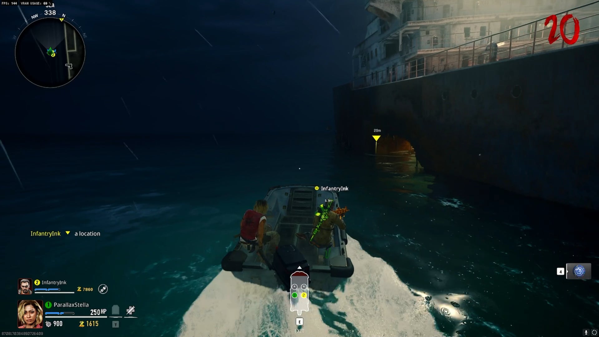 Travelling by boat to the Shipwreck in Black Ops 6 Zombies' Terminus map. - 7
