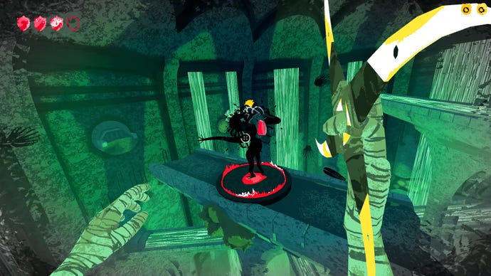 An unsuspecting enemy walks across a ledge with their back turned in the camera in Boomerang X